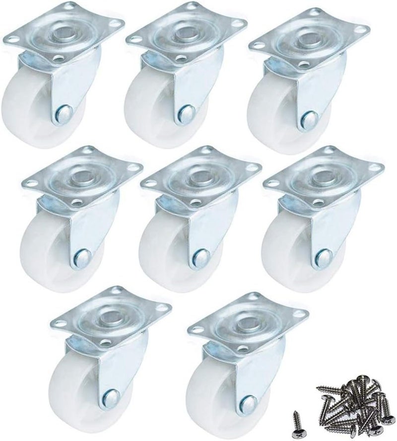 HOWDIA 1 Inch Swivel Caster Wheels with Rubber Base & Ball Bearing | 360Â° Rotatable Trolley Wheels for Furniture, Tables, Cabinets | Non-Marking Design, 8-Pack Heavy-Duty Casters with Smooth Rolling - Image 1